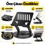 Masaüstü Telefon ve Tablet Standı Alüminyum Alaşım, 360 Degree Dönebilen Katlanabilir Metal Stand NO.S961