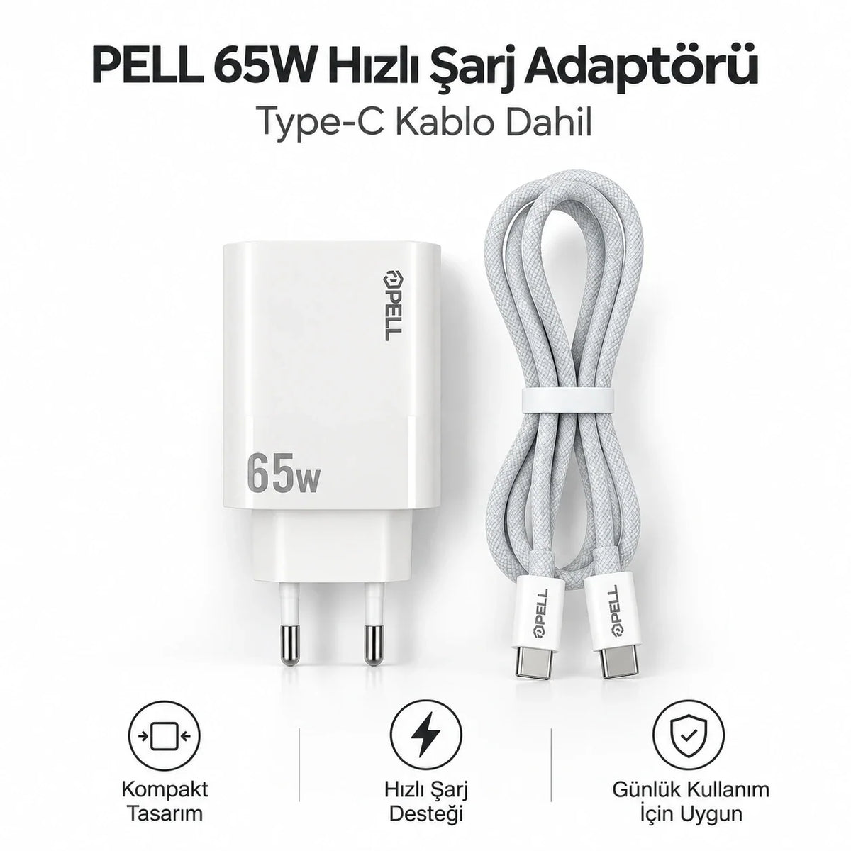 Set 2 PELL E14 Type-C kablolu set