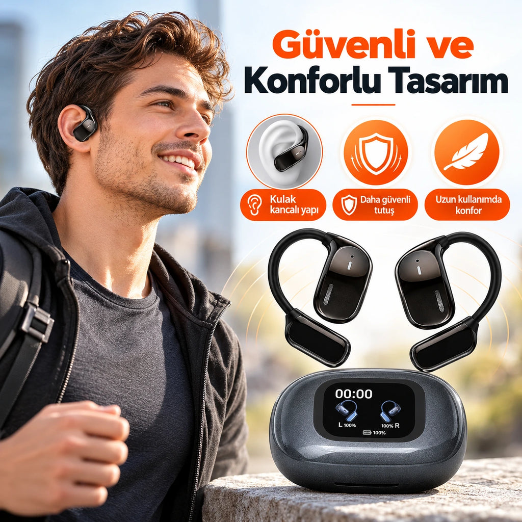PELL EAR-16 150 Dil Gerçek Zamanlı Yapay Zeka Çeviri Kulaklığı, LCD Dokunmatik Ekranlı Bluetooth 5.4 ANC Kulaklık