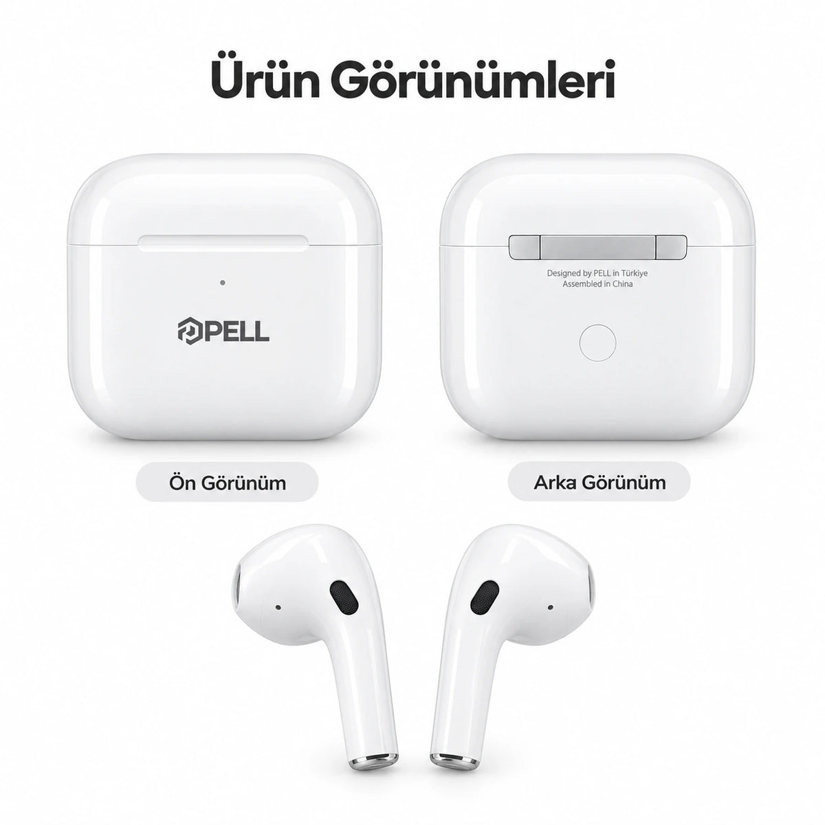 PELL EAR-1 Pro 2 Premium Bluetooth Kulaklık, iPhone ve Android Uyumlu Kablosuz Kulak İçi Kulaklık