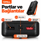 PELL G347 20000 mAh Kendinden Kablolu 22.5W PD Dijital Göstergeli Powerbank, Hızlı Taşınabilir Şarj Cihazı