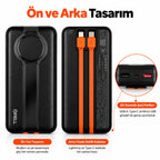 PELL G347 20000 mAh Kendinden Kablolu 22.5W PD Dijital Göstergeli Powerbank, Hızlı Taşınabilir Şarj Cihazı