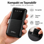 PELL GN-08C 10000 mAh Kendinden 4 Kablolu Dijital Göstergeli Powerbank, 2A Hızlı Taşınabilir Şarj Cihazı