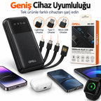PELL GN-08C 10000 mAh Kendinden 4 Kablolu Dijital Göstergeli Powerbank, 2A Hızlı Taşınabilir Şarj Cihazı