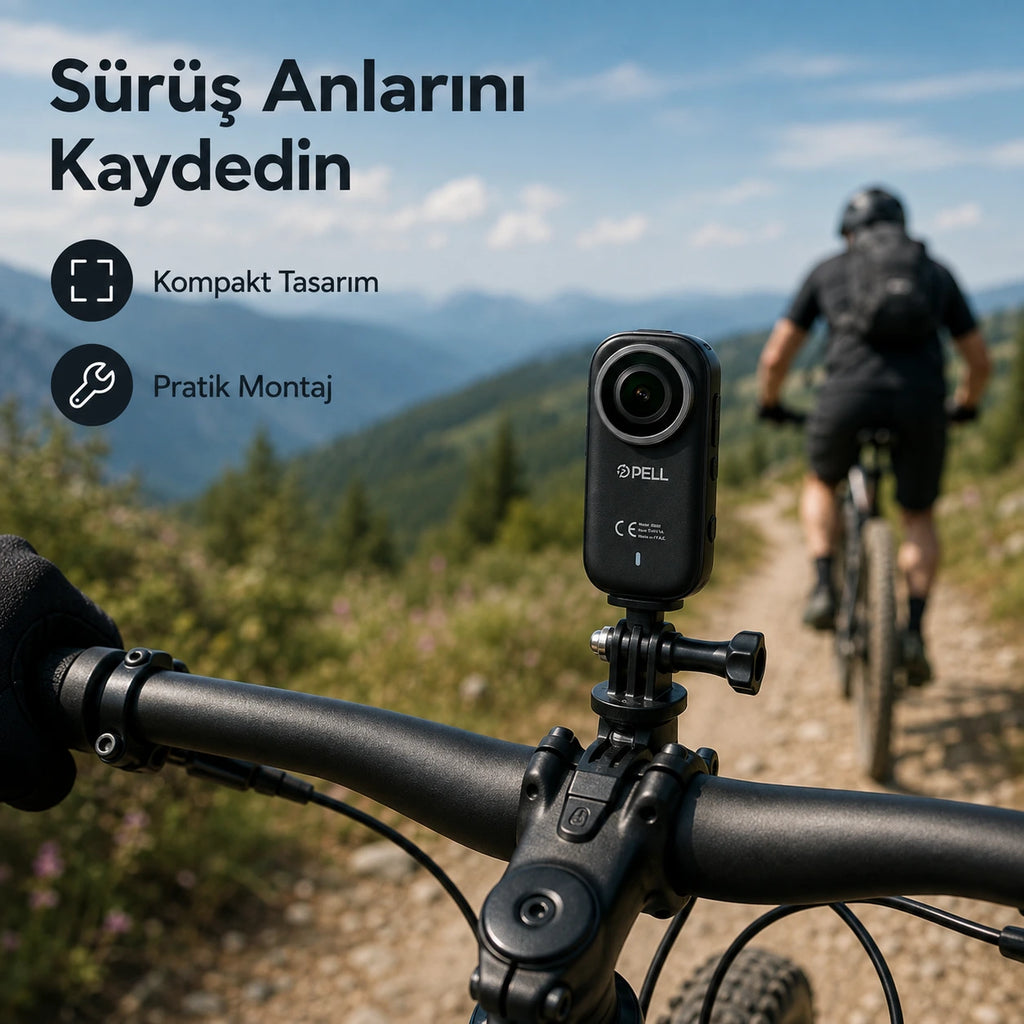 PELL M11 4K Ultra HD WiFi Aksiyon Kamerası, IP65 Su Geçirmez Titreşim Önleyici Geniş Açılı Kamera