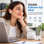 PELL PL-T6 TWS Bluetooth V6.0 Kablosuz Kulak İçi Kulaklık, 25 Saat Pil Ömrü Güçlü Bas Dokunmatik Kontrollü Kulaklık