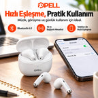 PELL PL-T6 TWS Bluetooth V6.0 Kablosuz Kulak İçi Kulaklık, 25 Saat Pil Ömrü Güçlü Bas Dokunmatik Kontrollü Kulaklık