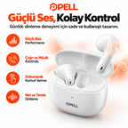 PELL PL-T6 TWS Bluetooth V6.0 Kablosuz Kulak İçi Kulaklık, 25 Saat Pil Ömrü Güçlü Bas Dokunmatik Kontrollü Kulaklık