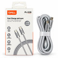 PELL PL-X28 240W PD Type-C to Type-C Hızlı Şarj ve Veri Kablosu 2m, Örgü Halatlı Dayanıklı Harici Disk Kablosu