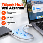 PELL PL-X28 240W PD Type-C to Type-C Hızlı Şarj ve Veri Kablosu 2m, Örgü Halatlı Dayanıklı Harici Disk Kablosu