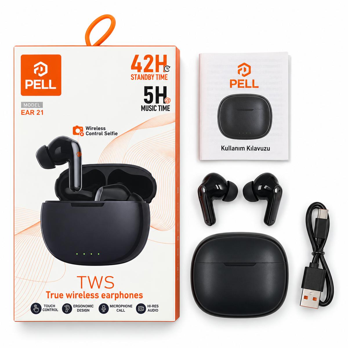 PELL EAR-21 TWS Bluetooth Kulak İçi Kulaklık Bluetooth5.4