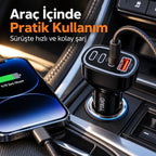 PELL PL-C20 78W 4 Portlu PD QC 3.0 Hızlı Araç Şarj Cihazı, Çoklu Girişli Çakmaklık Şarj Adaptörü