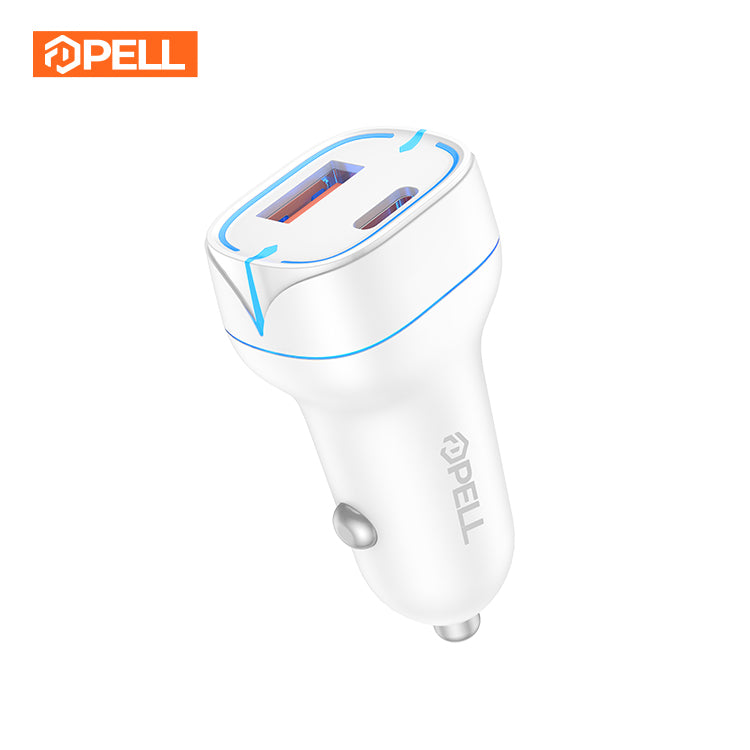 PL-11 20W Çift Çıkışlı Hızlı Araç Şarj Cihazı, USB-A ve USB-C Çakmaklık Şarj Adaptörü