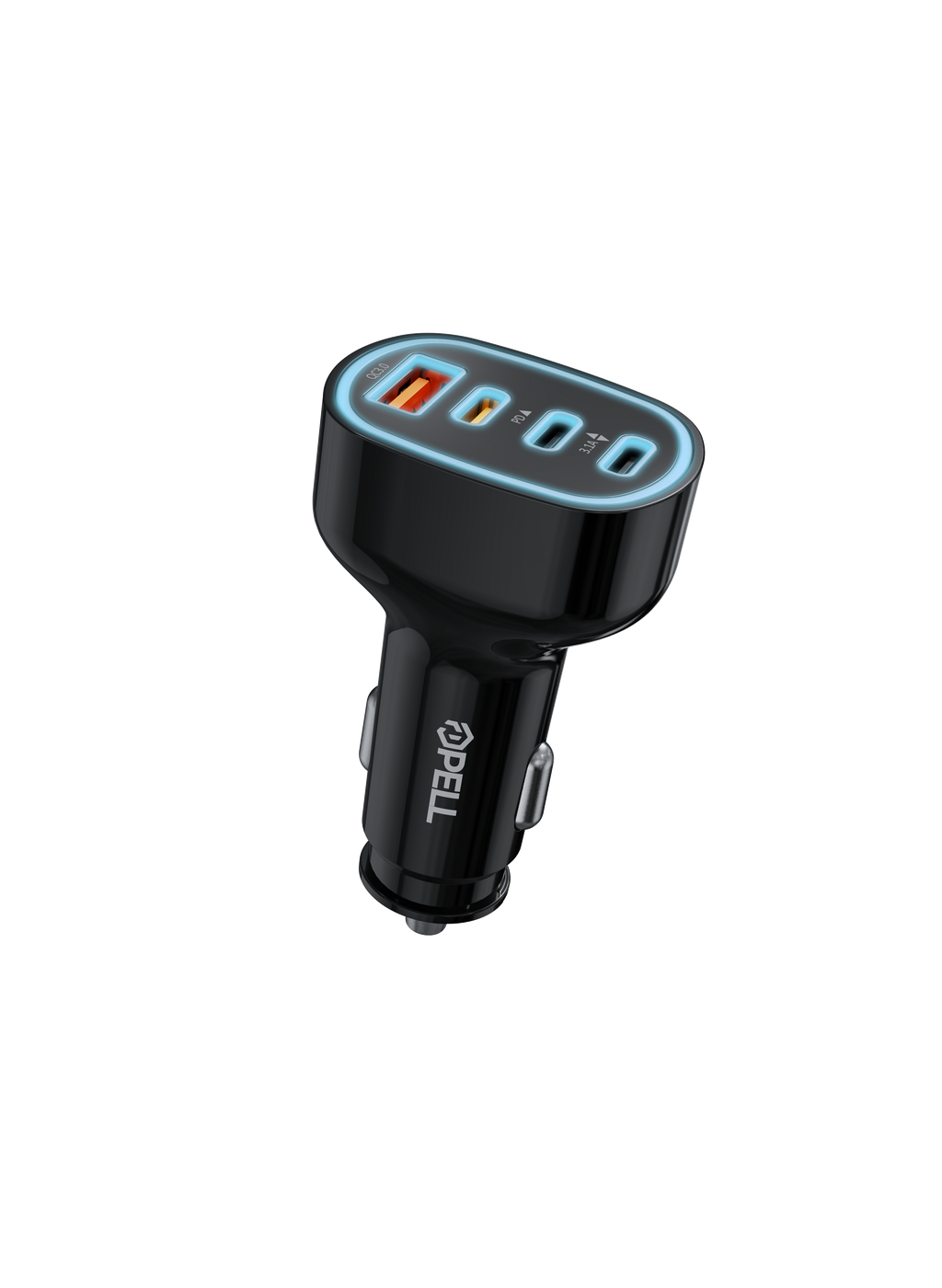 PL-C20 78W 4 Portlu PD QC 3.0 Hızlı Araç Şarj Cihazı, Çoklu Girişli Çakmaklık Şarj Adaptörü