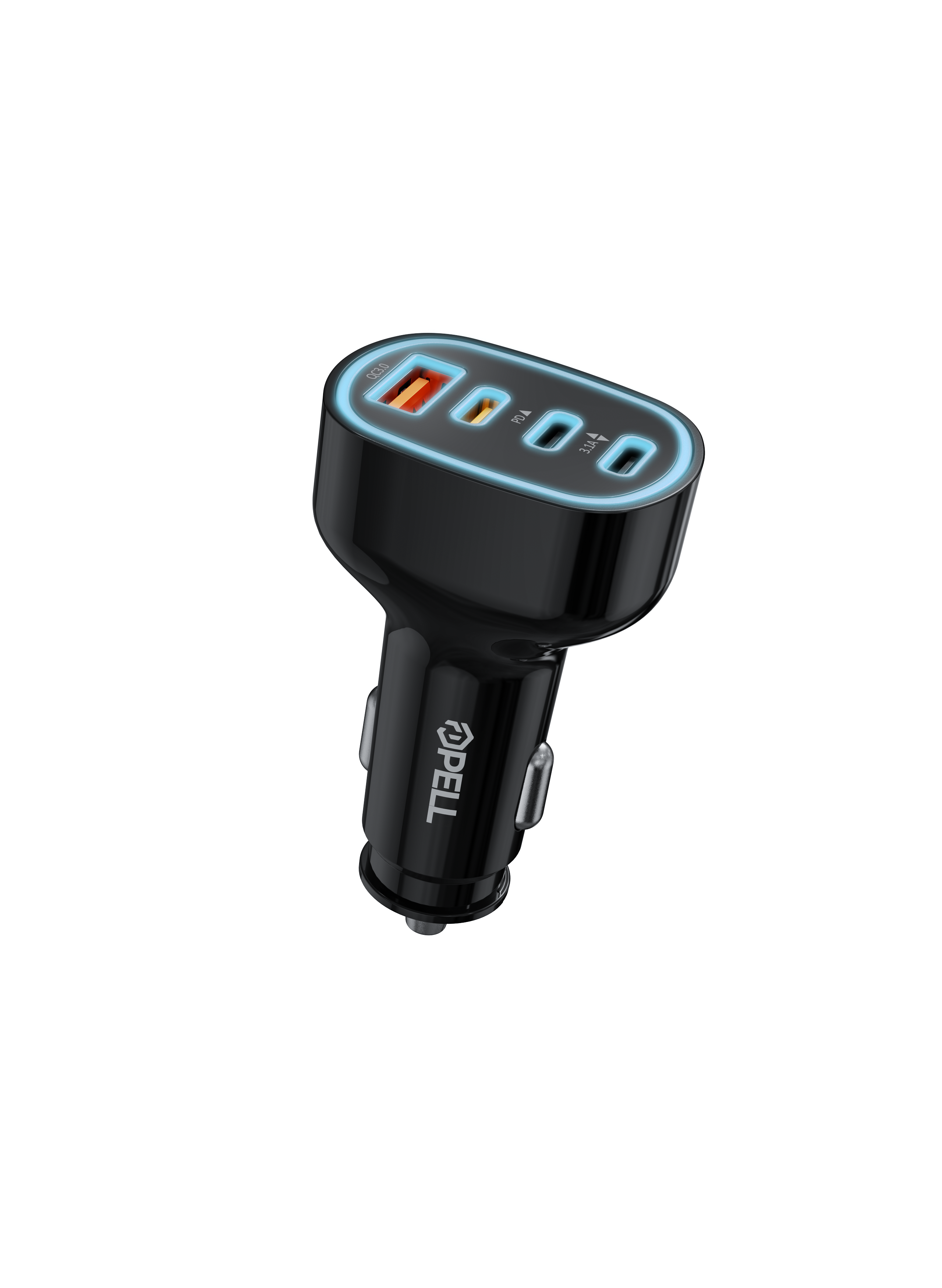 PL-C20 78W 4 Portlu PD QC 3.0 Hızlı Araç Şarj Cihazı, Çoklu Girişli Çakmaklık Şarj Adaptörü