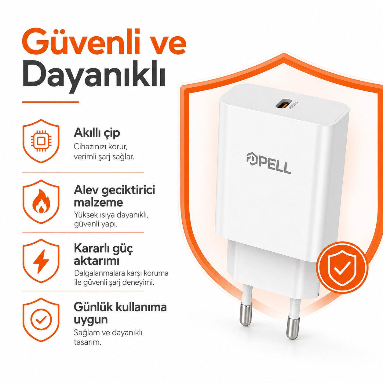 PL-E09 20W PD Süper Hızlı Şarj Başlığı, USB-C Evrensel Şarj Adaptörü