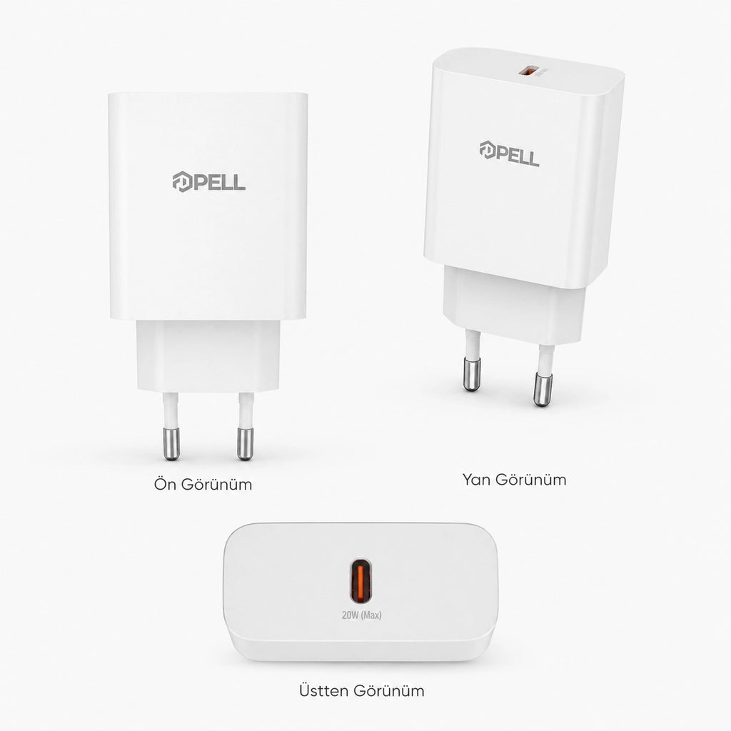PL-E09 20W Type-C PD Hızlı Duvar Şarj Cihazı, Akıllı Telefon Şarj Başlığı