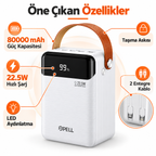 PL-F24 80.000 mAh Powerbank 22.5W Turbo Şarj, LED Işıklı Hızlı Taşınabilir Şarj Cihazı