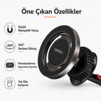 PL-H07 Magsafe Araç İçi Telefon Tutucu 15W Kablosuz Şarjlı, 360° Dönebilen Manyetik Tutacak