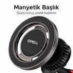 PL-H07 Magsafe Araç İçi Telefon Tutucu 15W Kablosuz Şarjlı, 360° Dönebilen Manyetik Tutacak