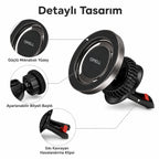 PL-H07 Magsafe Araç İçi Telefon Tutucu 15W Kablosuz Şarjlı, 360° Dönebilen Manyetik Tutacak