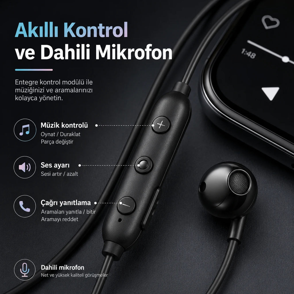 PL-S20 Bluetooth Kulak İçi Sport Kulaklık 5.2, Suya ve Tere Dayanıklı Kablosuz Kulaklık