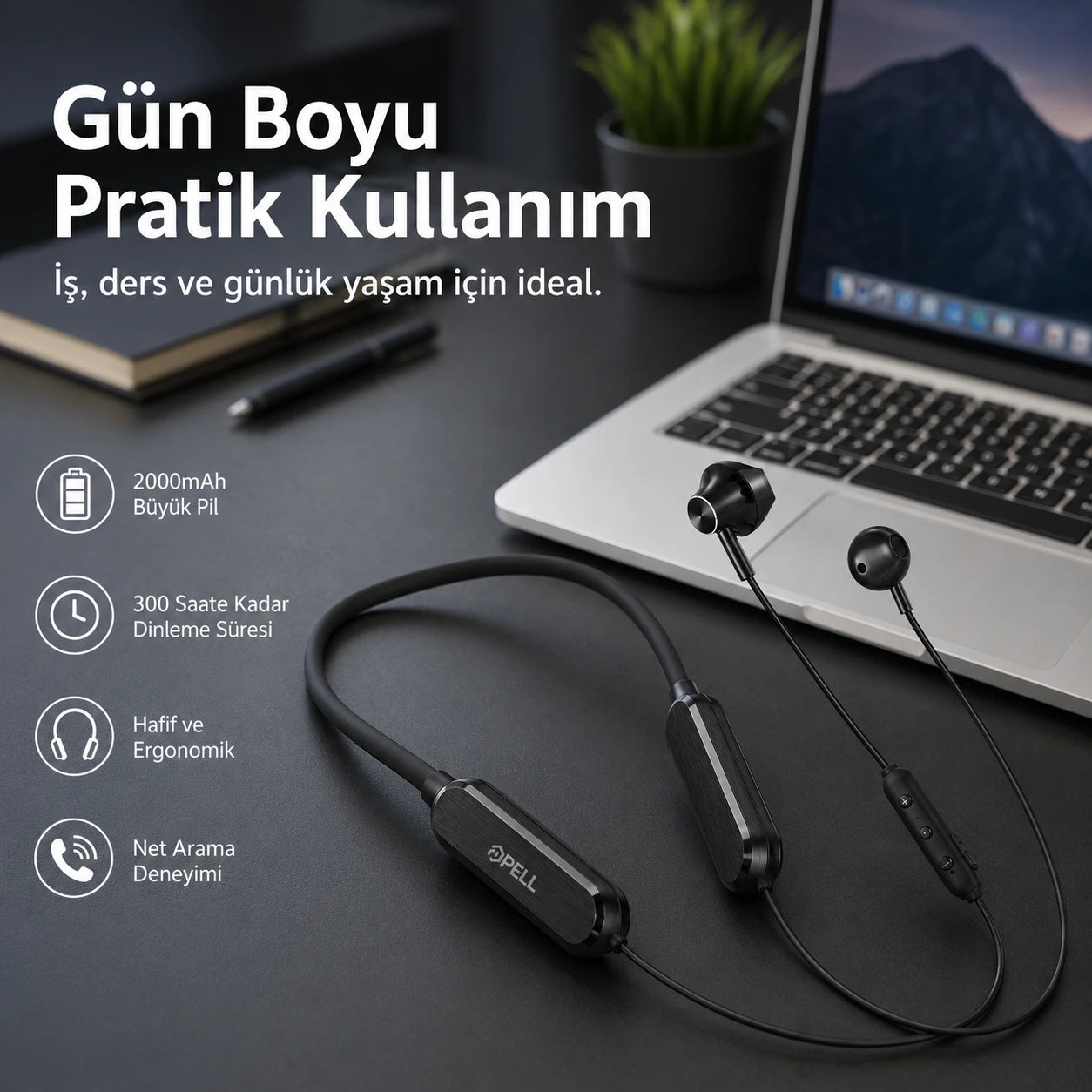 PL-S20 Bluetooth Kulak İçi Sport Kulaklık 5.2, Suya ve Tere Dayanıklı Kablosuz Kulaklık