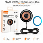 PL-W01 15W Manyetik Kablosuz Şarj Cihazı, Type-C Girişli Wireless Şarj Pedi