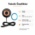 PL-W01 15W Manyetik Kablosuz Şarj Cihazı, Type-C Girişli Wireless Şarj Pedi