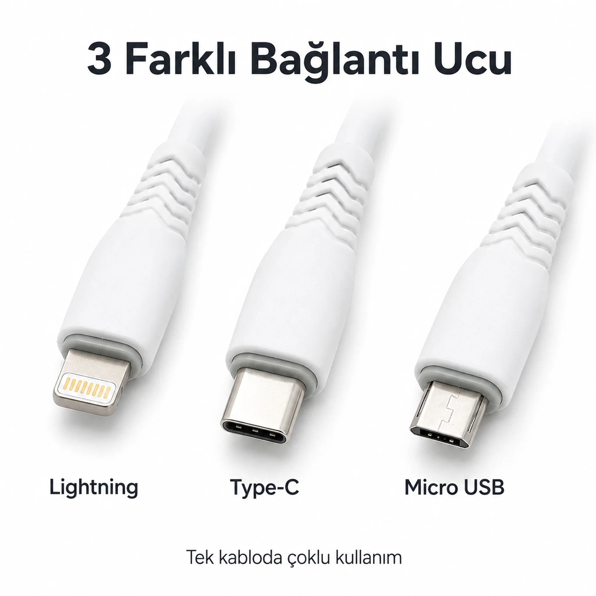 PL-X01 3'ü 1 Arada Hızlı Şarj Kablosu 1m, Type-C Micro Lightning Data Kablosu