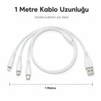 PL-X01 3'ü 1 Arada Hızlı Şarj Kablosu 1m, Type-C Micro Lightning Data Kablosu