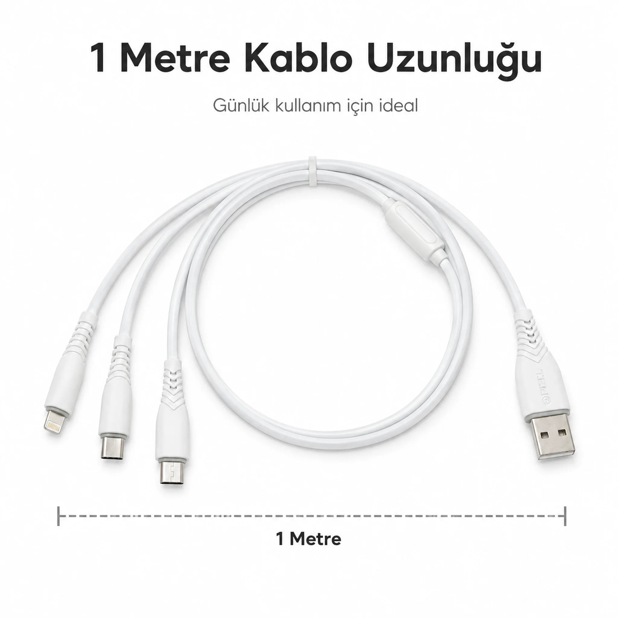 PL-X01 3'ü 1 Arada Hızlı Şarj Kablosu 1m, Type-C Micro Lightning Data Kablosu