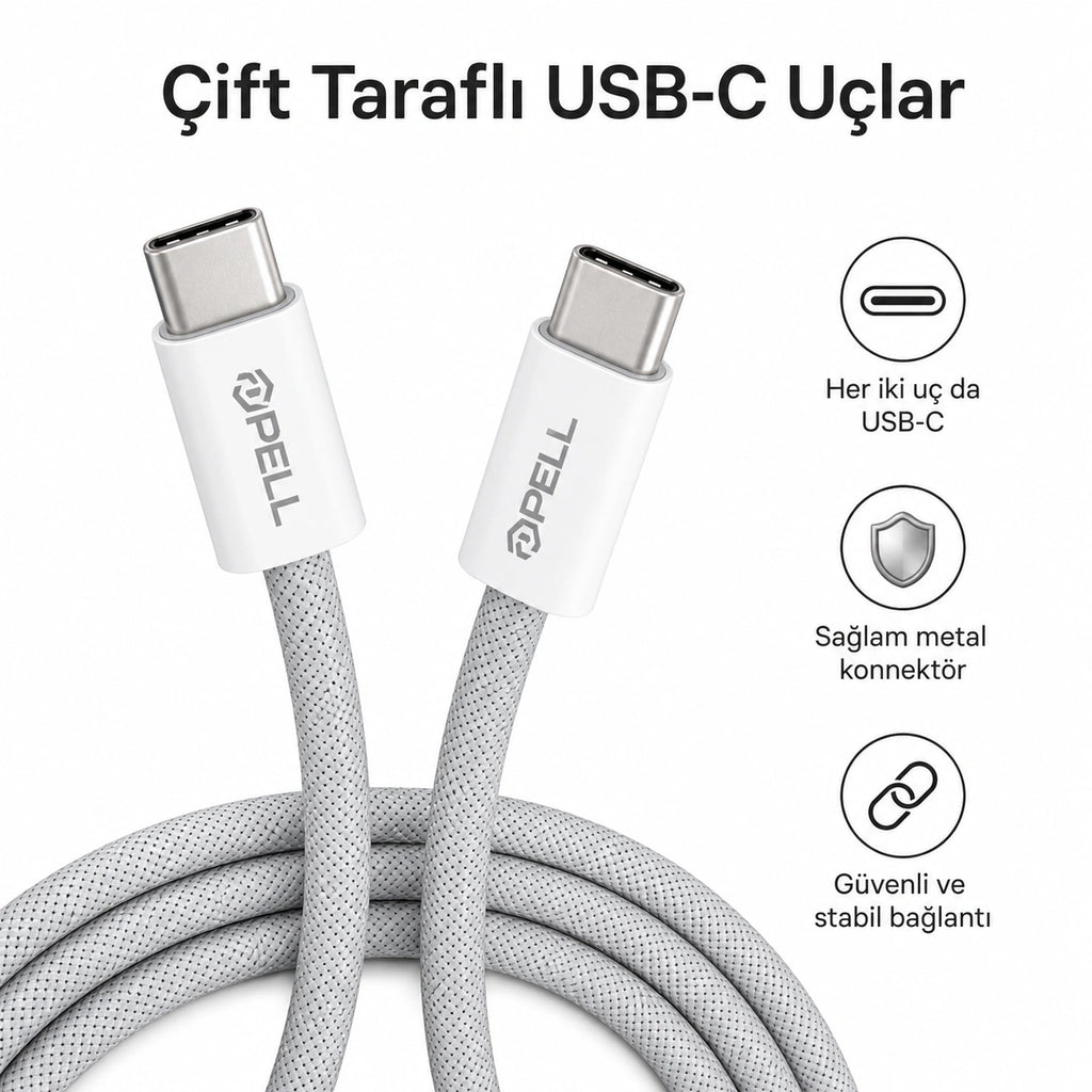 PL-X23 60W PD Type-C to Type-C Hızlı Şarj Kablosu 1m, Örgülü Data Kablosu