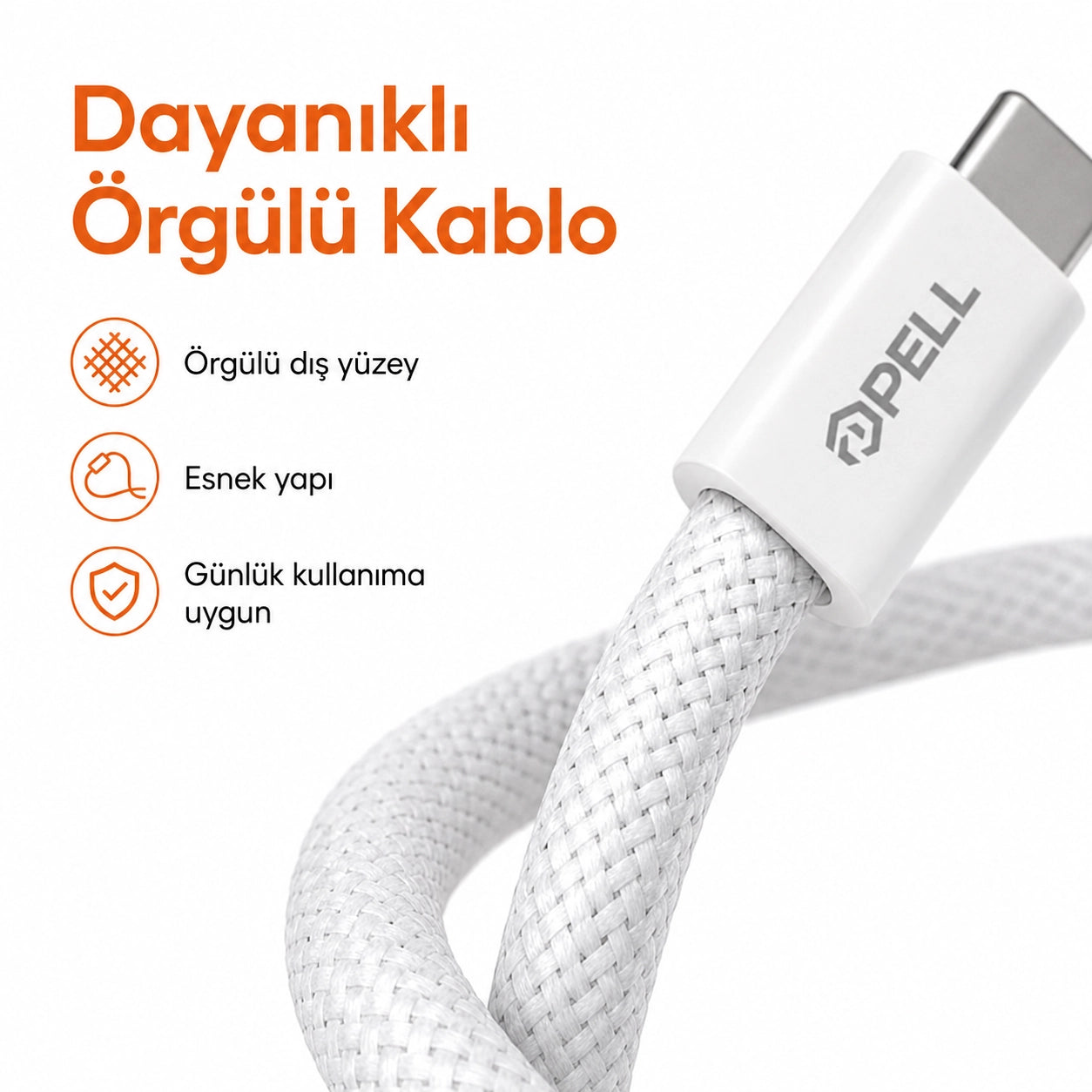 PL-X23 60W PD Type-C to Type-C Hızlı Şarj Kablosu 1m, Örgülü Data Kablosu