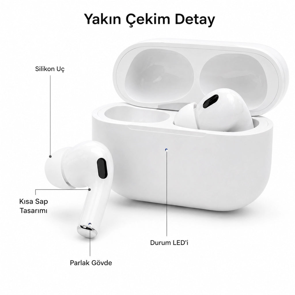 Pro 2. Nesil TWS Bluetooth Kulaklık, Aktif Gürültü Engelleyici ANC USB-C Kablosuz Kulak İçi Kulaklık