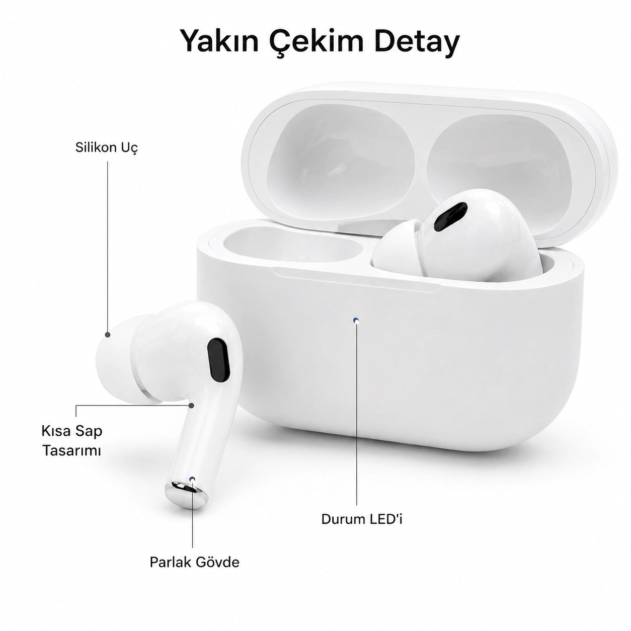 Pro 2. Nesil TWS Bluetooth Kulaklık, Aktif Gürültü Engelleyici ANC USB-C Kablosuz Kulak İçi Kulaklık