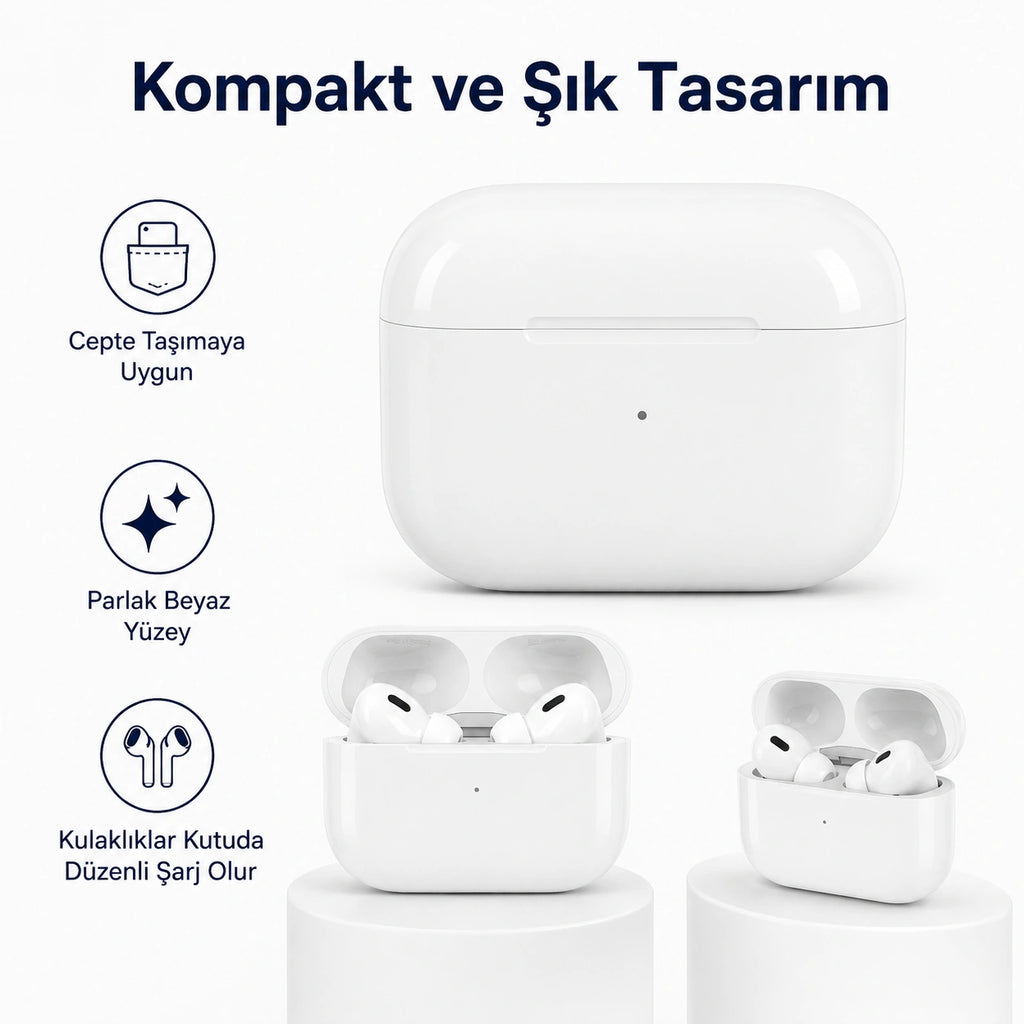 PELL Pro 2. Nesil TWS Bluetooth Kulaklık, Aktif Gürültü Engelleyici ANC USB-C Kablosuz Kulak İçi Kulaklık