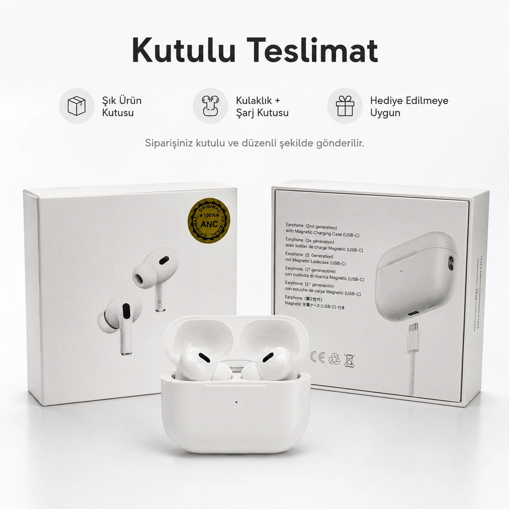 PELL Pro 2. Nesil TWS Bluetooth Kulaklık, Aktif Gürültü Engelleyici ANC USB-C Kablosuz Kulak İçi Kulaklık