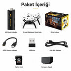 Q8 Max 4K Game Stick Retro Oyun Konsolu 48.000+ Oyunlu, Kablosuz Çift Kollu Atari Konsolu