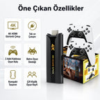 Q8 Max 4K Game Stick Retro Oyun Konsolu 48.000+ Oyunlu, Kablosuz Çift Kollu Atari Konsolu