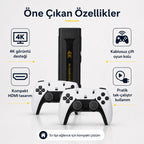 PELL Q8 Max 4K Game Stick Retro Oyun Konsolu 48.000+ Oyunlu, Kablosuz Çift Kollu Atari Konsolu
