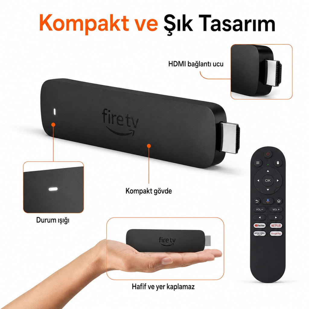 R6 Max Akıllı TV Dönüştürücü Medya Oynatıcı 10K HDR Destekli, Wi-Fi 6 Sesli Komut Kumandalı TV Stick