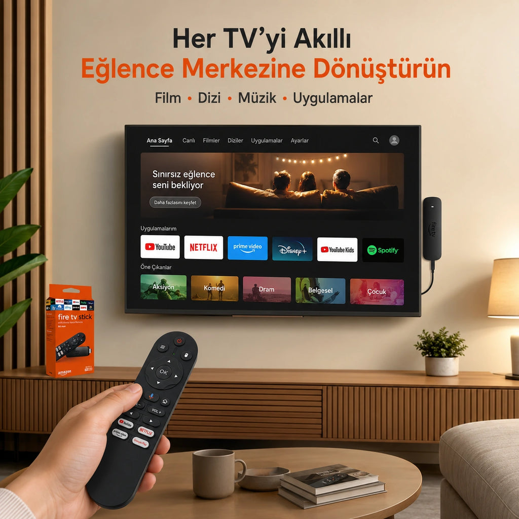 R6 Max Akıllı TV Dönüştürücü Medya Oynatıcı 10K HDR Destekli, Wi-Fi 6 Sesli Komut Kumandalı TV Stick