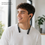 S22 Boyundan Askılı Spor Bluetooth 5.2 Kulaklık, Kablosuz Kulak İçi Koşu Kulaklığı - Siyah