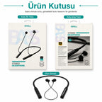 S22 Boyundan Askılı Spor Bluetooth 5.2 Kulaklık, Kablosuz Kulak İçi Koşu Kulaklığı - Siyah