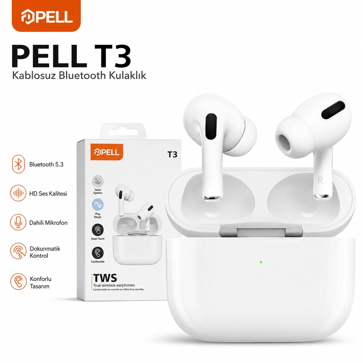 T3 Pro 2 Bluetooth Kulak İçi Kulaklık, Aktif Gürültü Engelleme ANC Kablosuz Kulaklık
