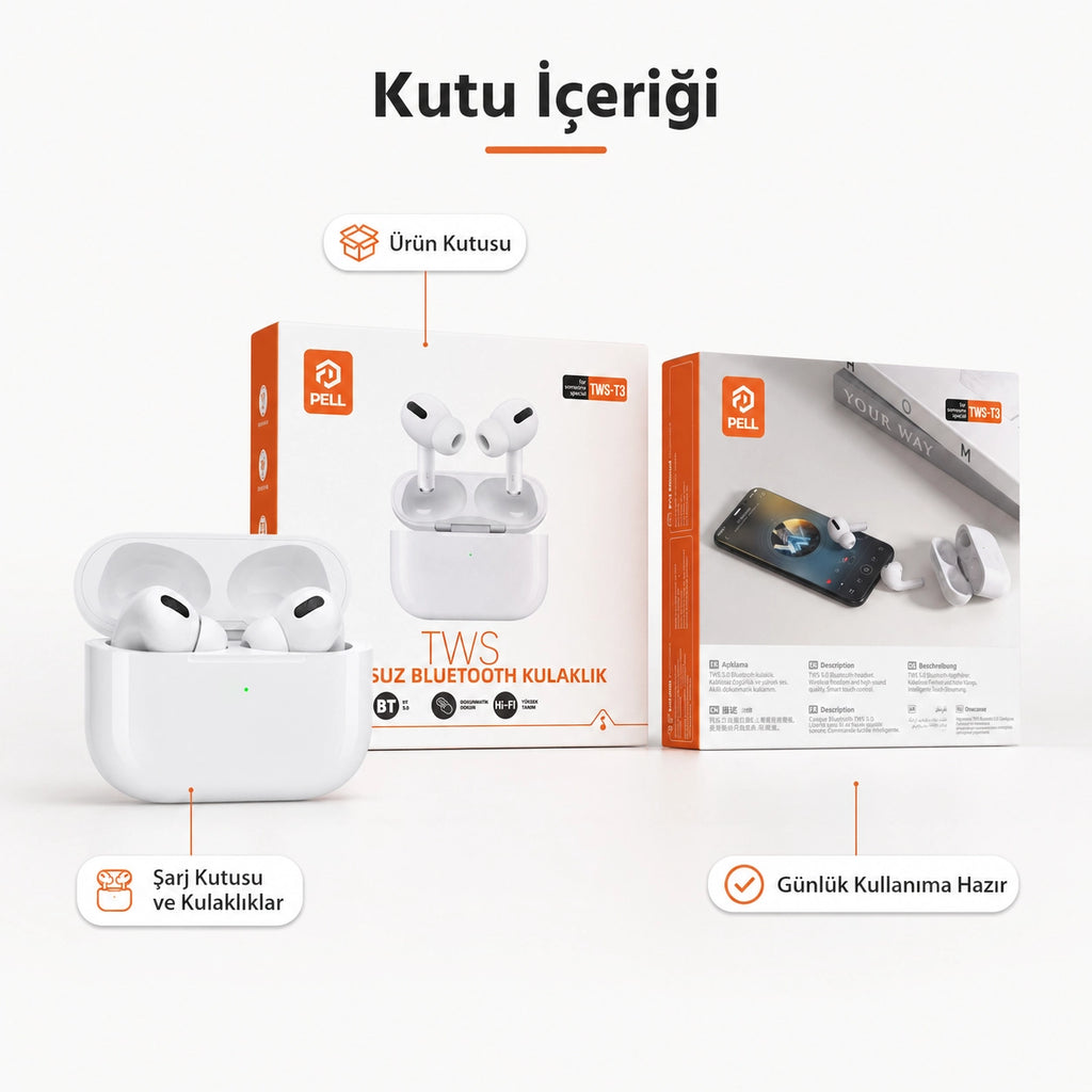 T3 Pro 2 Bluetooth Kulak İçi Kulaklık, Aktif Gürültü Engelleme ANC Kablosuz Kulaklık