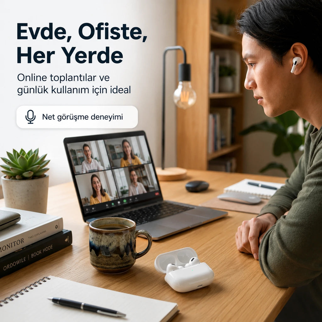 T3 Pro 2 Bluetooth Kulak İçi Kulaklık, Aktif Gürültü Engelleme ANC Kablosuz Kulaklık