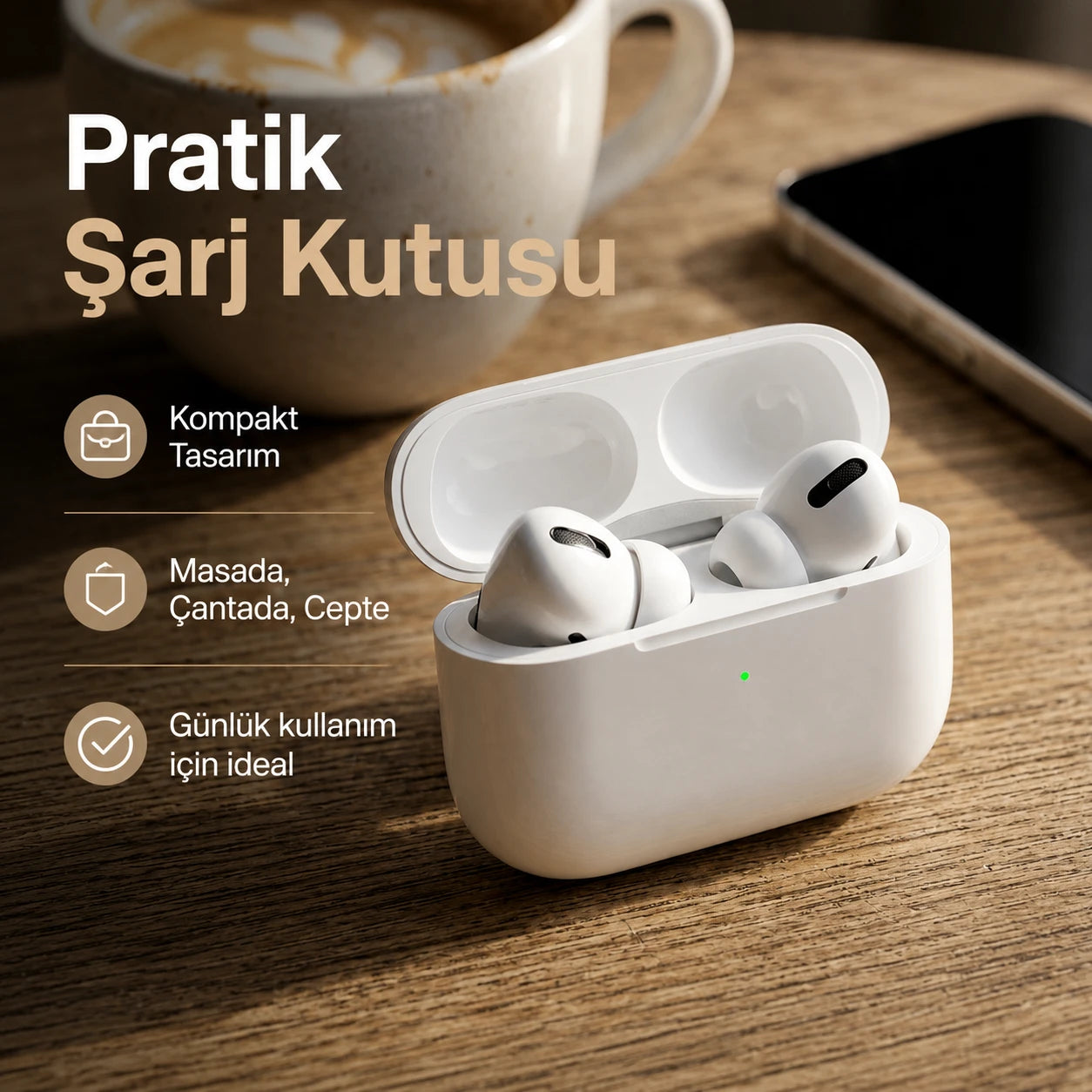 T3 Pro 2 Bluetooth Kulak İçi Kulaklık, Aktif Gürültü Engelleme ANC Kablosuz Kulaklık