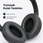 PELL T900 ANC Kablosuz Bluetooth 5.3 Kulak Üstü Kulaklık, Aktif Gürültü Engelleyici Kulaklık - Siyah
